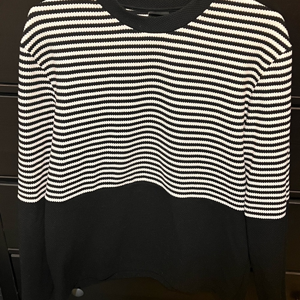 H&M Black and White Striped Sweater